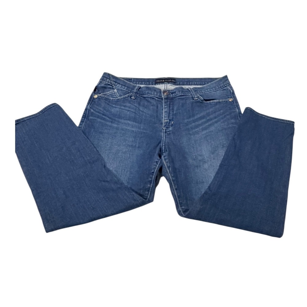 Rock & Republic Womens Size 16 Blue‎ Straight Leg Denim Jeans Medium Wash